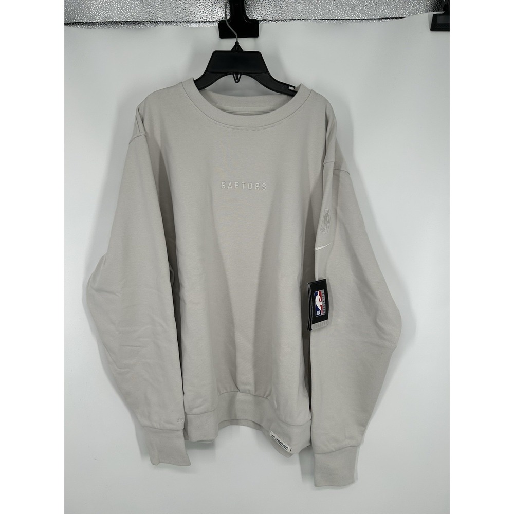 Toronto Raptors Nike Dri Fit Engineered Standard Issue Crewneck Sweatshirt Cream